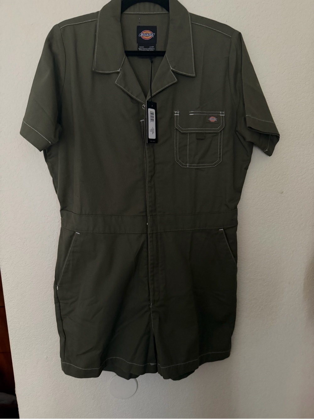 Dickies women Olive Short-Sleeve Work Romper